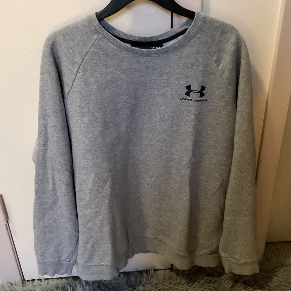 Under Armour UA Rival Men’s Gray Soft Fleece Crew Size LG